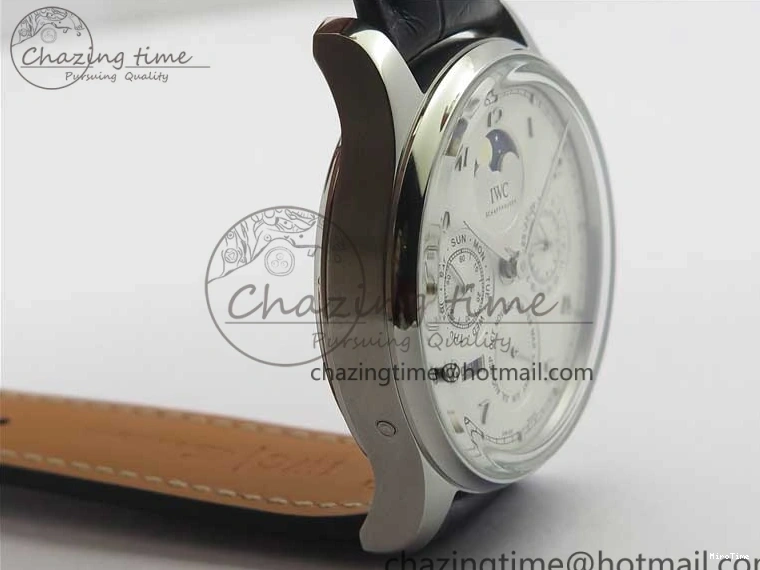 MIROTIME 0216 Portugieser Perpetual Calendar IW503301 V9F 1:1 Best Edition Silver Dial on Black Leather Strap A EyeCatching 7116